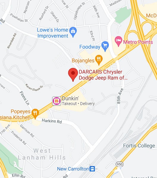 Map of DARCARS Chrysler Dodge Jeep Ram of New Carrollton in New Carrollton MD