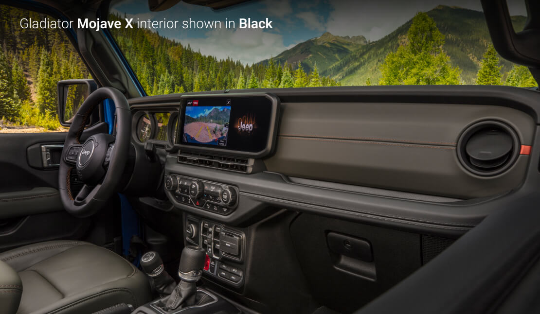 Jeep Gladiator Mojave X interior shown in Black