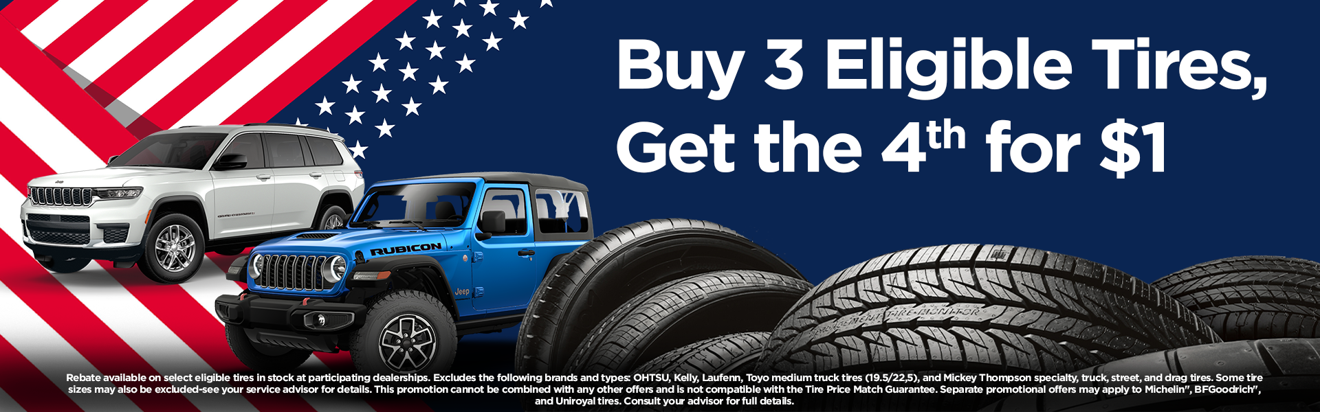 Buy 3 Tires, Get 4th for $1